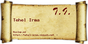 Tehel Irma névjegykártya